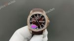 PP Factory Patek Philippe Aquanaut Swiss 9015 Movement Brown Face Diamond Bezel RG Case Watch 40mm 